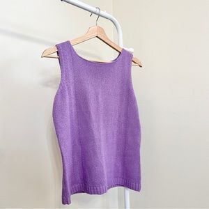 Purple Knit Sweater Tank Women’s Size Small